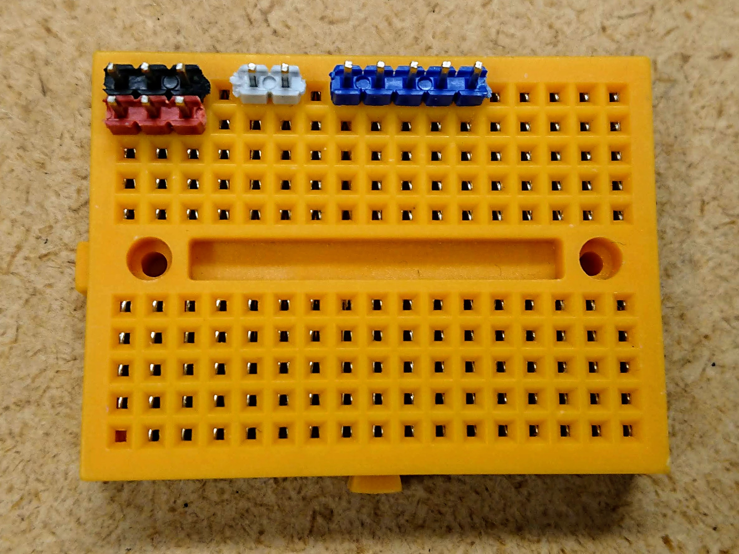 Pins in breadboard